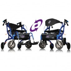 Airgo® Fusion™ Side-Folding Rollator and Transport Chair - Pacific Blue 